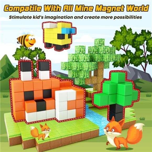48PCS Magnetic Blocks for Toddlers Toys, Large Magnetic Cube‎ Toys for Sensory - Picture 2 of 6